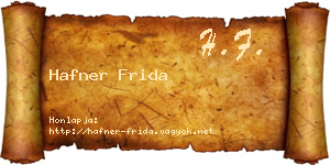 Hafner Frida névjegykártya